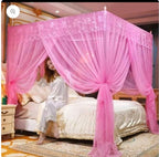 Moustiquaire chambre de princesse, rideaux de lit à poteaux, décoration de chambre double 120 x 200 cm/47 x 79