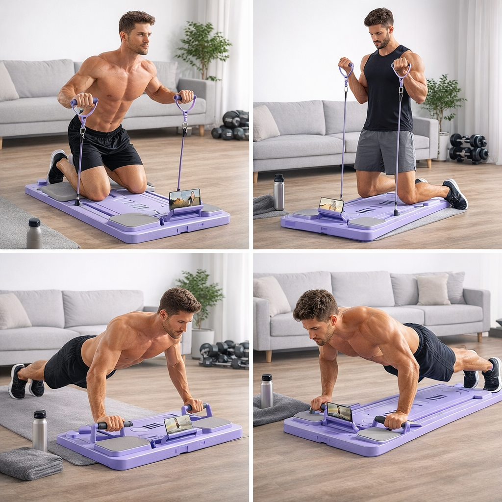 plateau de fitness multifonction avec bandes de résistance